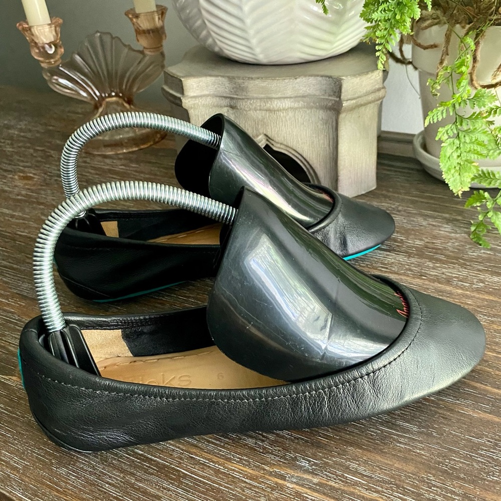 Tieks by Gavriell Italian Leather Black Slip On Ballerina Ballet Flats Shoes 6 - Picture 9 of 17